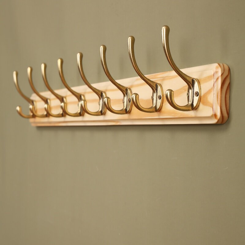 欧式实木挂衣架壁挂卧室客厅衣服挂钩壁挂入户墙壁挂衣架衣帽架