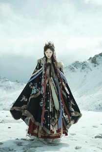 玉锦堂汉服女【小神仙】斗篷重工刺绣披袄毛领服冬季加绒保暖仙气