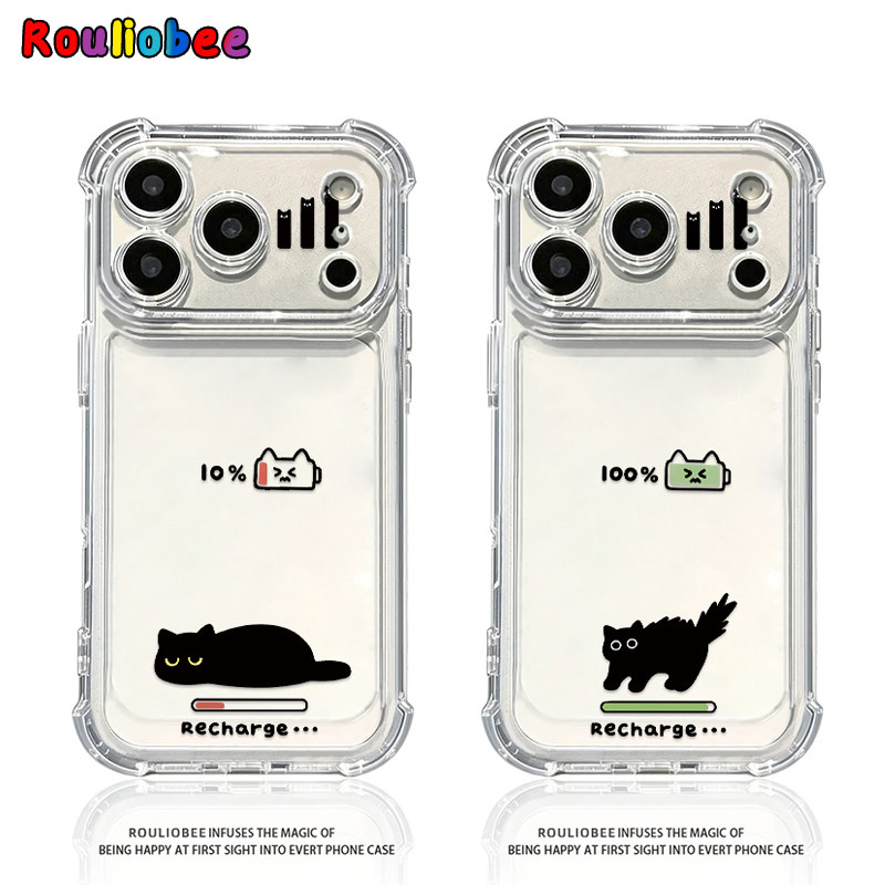 充电小猫适用iphone17promax手机壳苹果16/15/14新款13华为mate70气囊防摔vivos30小米17oppo红米K80荣耀400