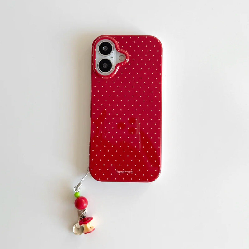 韩风个性红色波点适用苹果17promax手机壳iPhone16新款15双层壳13华为P70荣耀400vivoS30小米14红米K80oppo