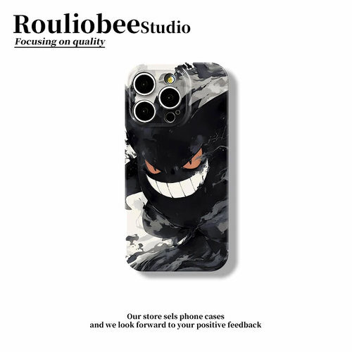 全机型水墨耿鬼宝可梦菲林手机壳