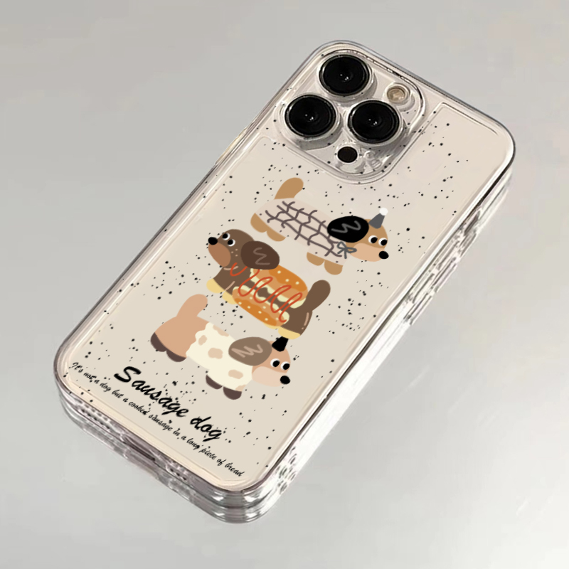 全机型硅胶软壳腊肠小狗可爱卡通