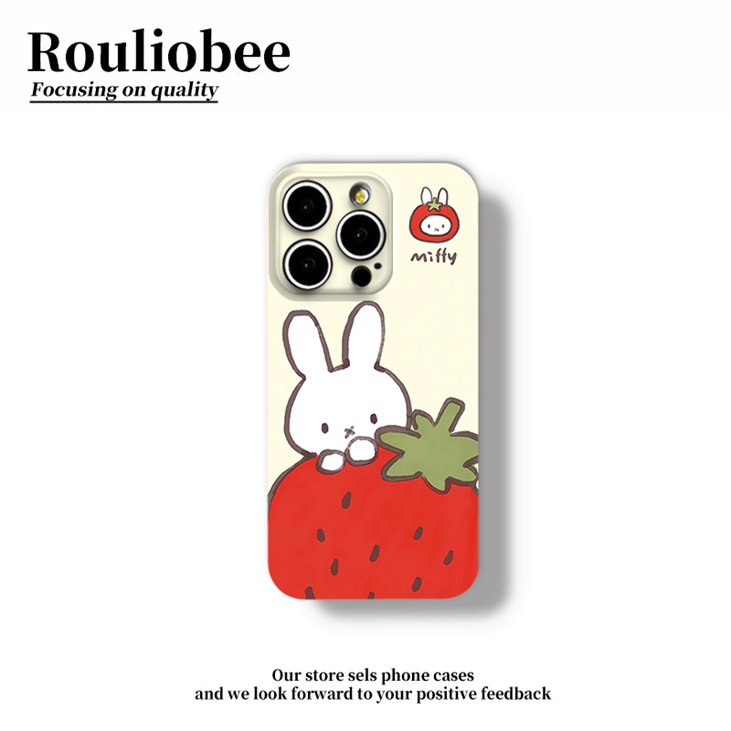 草莓米菲兔适用iPhone16promax苹果15小米14新款mate60华为p70nova荣耀200菲林手机壳13opporeno12vivox100