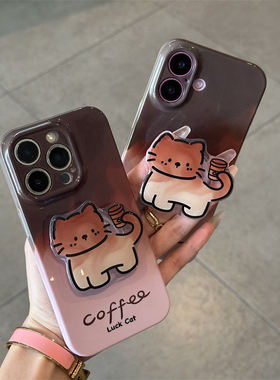 晕染猫咪适用苹果17promax手机壳iPhone16p新款华为mate70pura80小米15红米k80OPPOReno14荣耀400vivox200s30