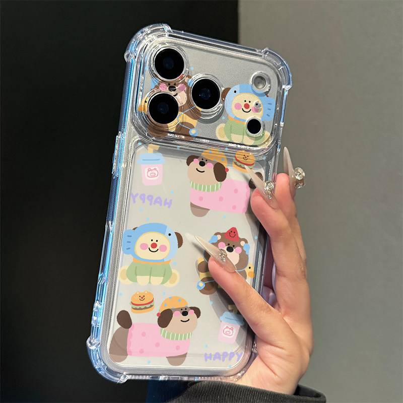 汉堡帕皮小狗适用iphone17promax手机壳苹果16/15新款13华为mate70气囊防摔vivos30小米14oppo红米K80荣耀400