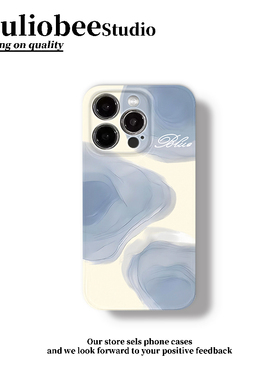 蓝色晕染颜料适用苹果16promax手机壳iPhone14Pro华为mate60pro新款Pura70荣耀300菲林Reno13硬vivos20小米15