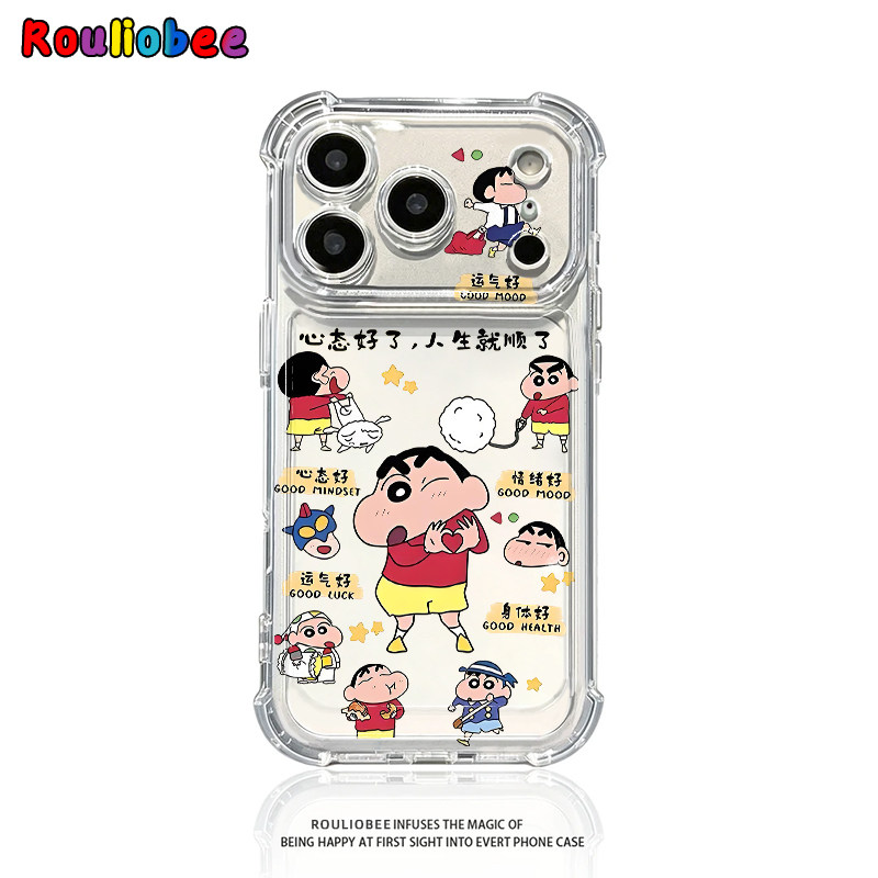 卡通心态好小新适用iphone17promax手机壳苹果16/15/14新款13华为mate80创意vivos30小米17oppo红米K90保护套