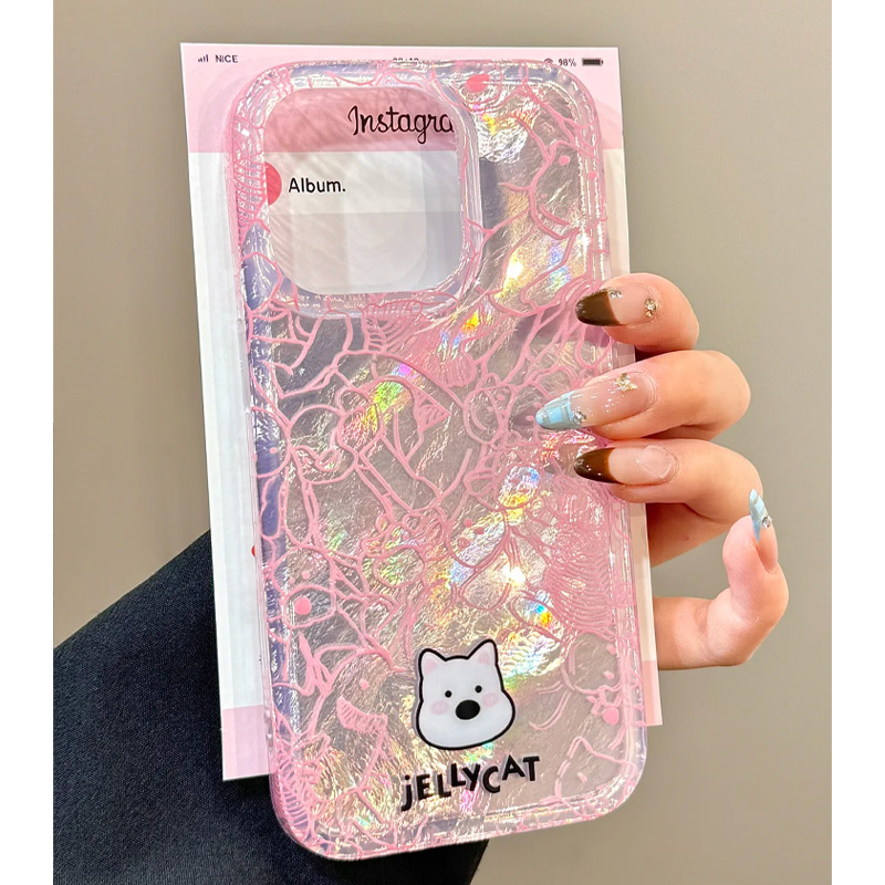 全机型锡纸纹粉色线条西高地头像