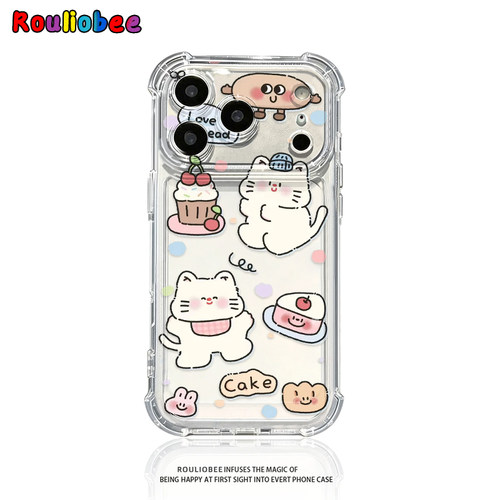 蛋糕cake小猫适用iphone17promax手机壳苹果16/15新款13华为mate70气囊防摔vivos30小米14oppo红米K80荣耀400