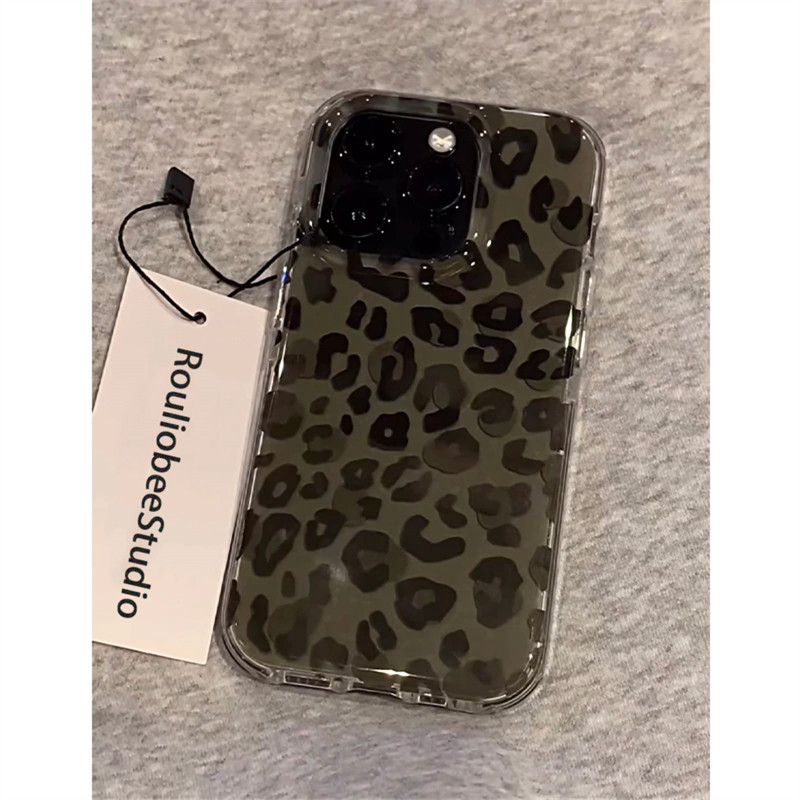 绿豹纹渐变适用苹果17promax大孔手机壳iPhone17pro双层保护16/15/14/13pro高级感vivo华为P70小米15oppo女款