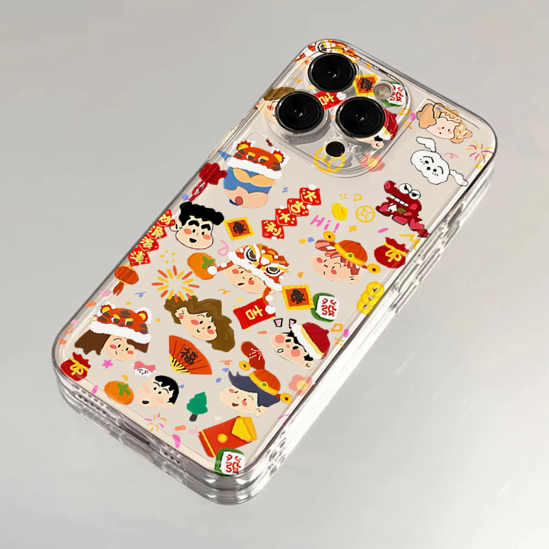 新年蜡笔小新之家适用iPhone16promax手机壳苹果15华为mate60小米14新款Pura70女nova13红米K80荣耀90reno12