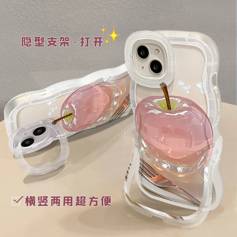 新款水晶苹果板凳双支架适用苹果15promax手机壳iPhone16新款13高级感12华为P70荣耀90vivo小米14红米K80oppo