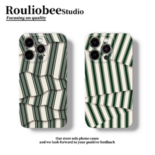 不规则线条手机壳苹果16华为pura70创意iPhone15promax小米14边框vivo潮OPPO个性潮流3D黑白条纹立体形状适用
