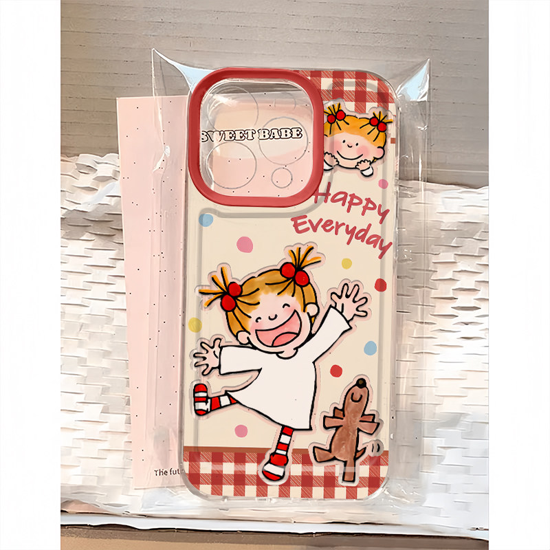 可爱coco酱女孩适用苹果16手机壳iPhone14ProMax新款vivos15全包opporeno11小米12高级感13防摔华为P70保护套
