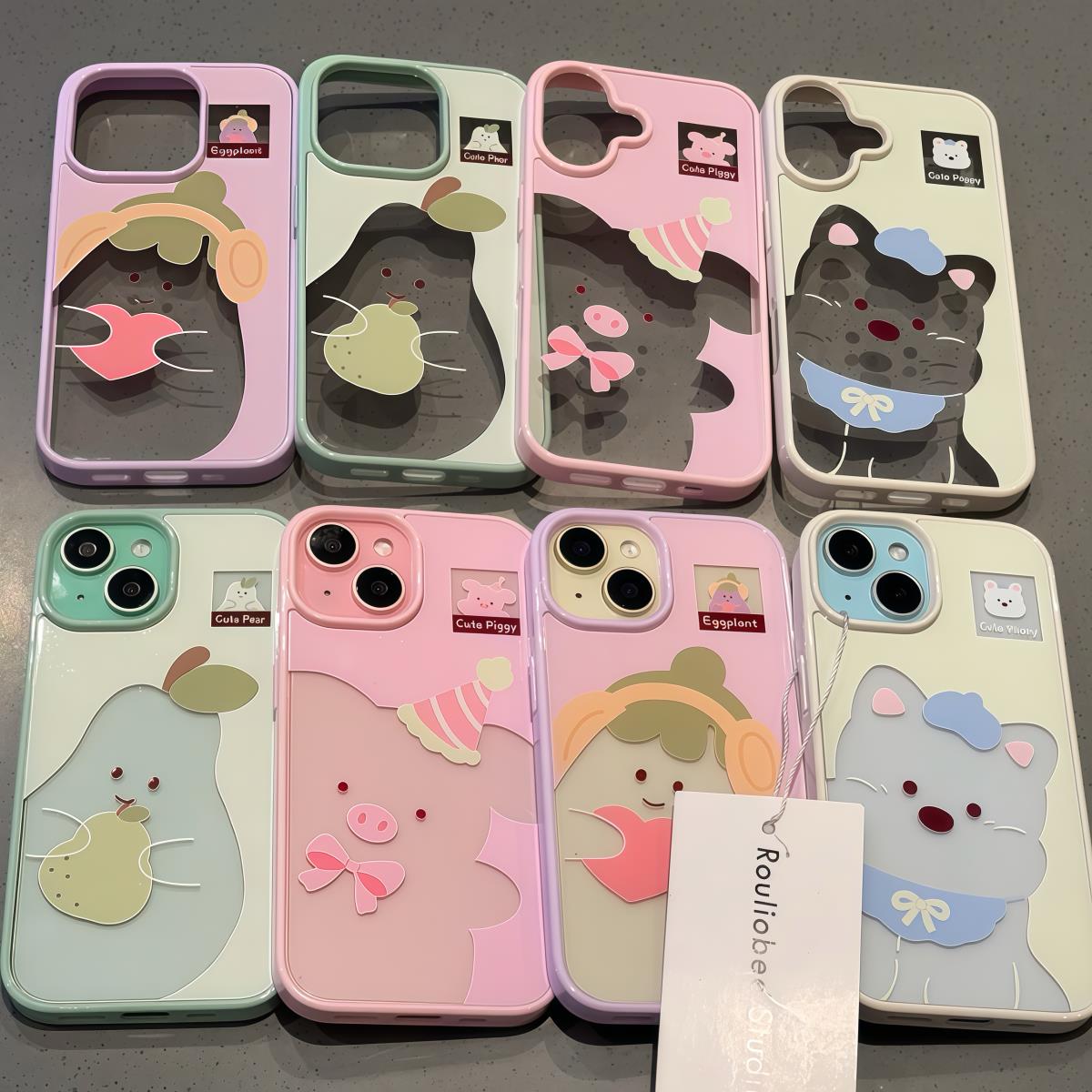 可爱超萌小动物适用iphone16promax手机壳苹果14pro新款15Pro高颜值13promax女款12防摔16Plus透明硅胶11全包