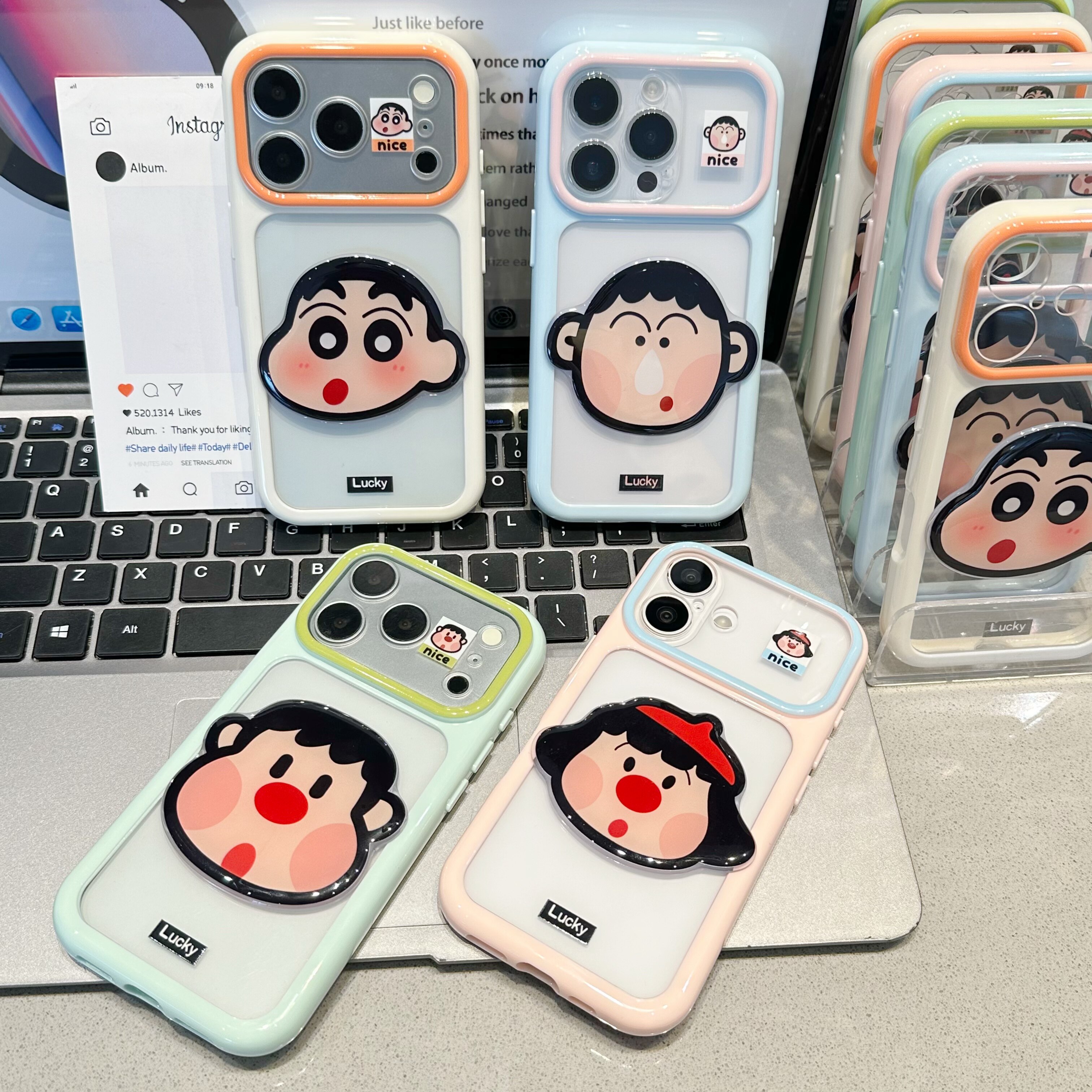 日韩ins鼻涕阿呆立体贴片适用苹果17promax手机壳iPhone16/15新款14创意13华为PURA90vivo小米17红米K80oppo