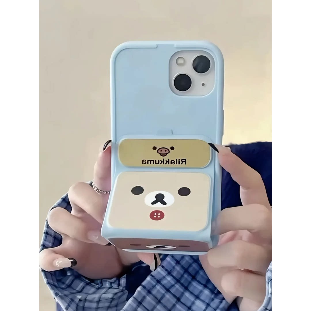双拼轻松熊适用苹果18/17手机壳新款iPhone16Promax磁吸翻盖皮套13/12/18华为MATE70/60/50/40小米17/15/14Pr