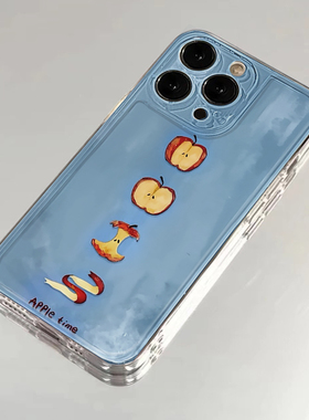 蓝油画苹果核适用iphone16promax手机壳苹果15/13/12新款11华为mate70创意vivos20小米14oppo红米K80荣耀300