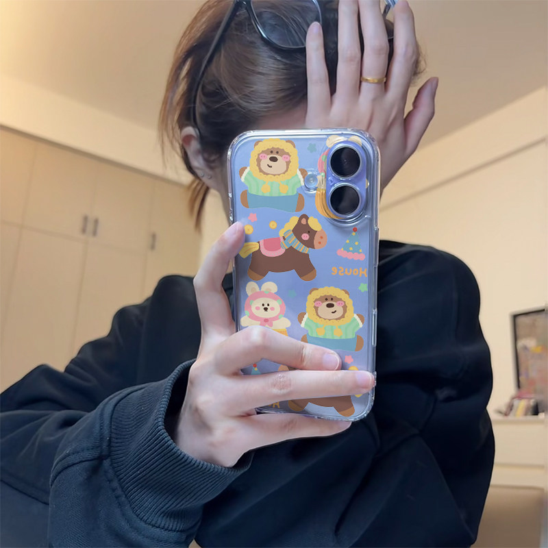 可爱卡通萌萌小马适用iphone17promax手机壳苹果16/15新款13华为mate70创意vivos30小米14oppo红米K80荣耀400