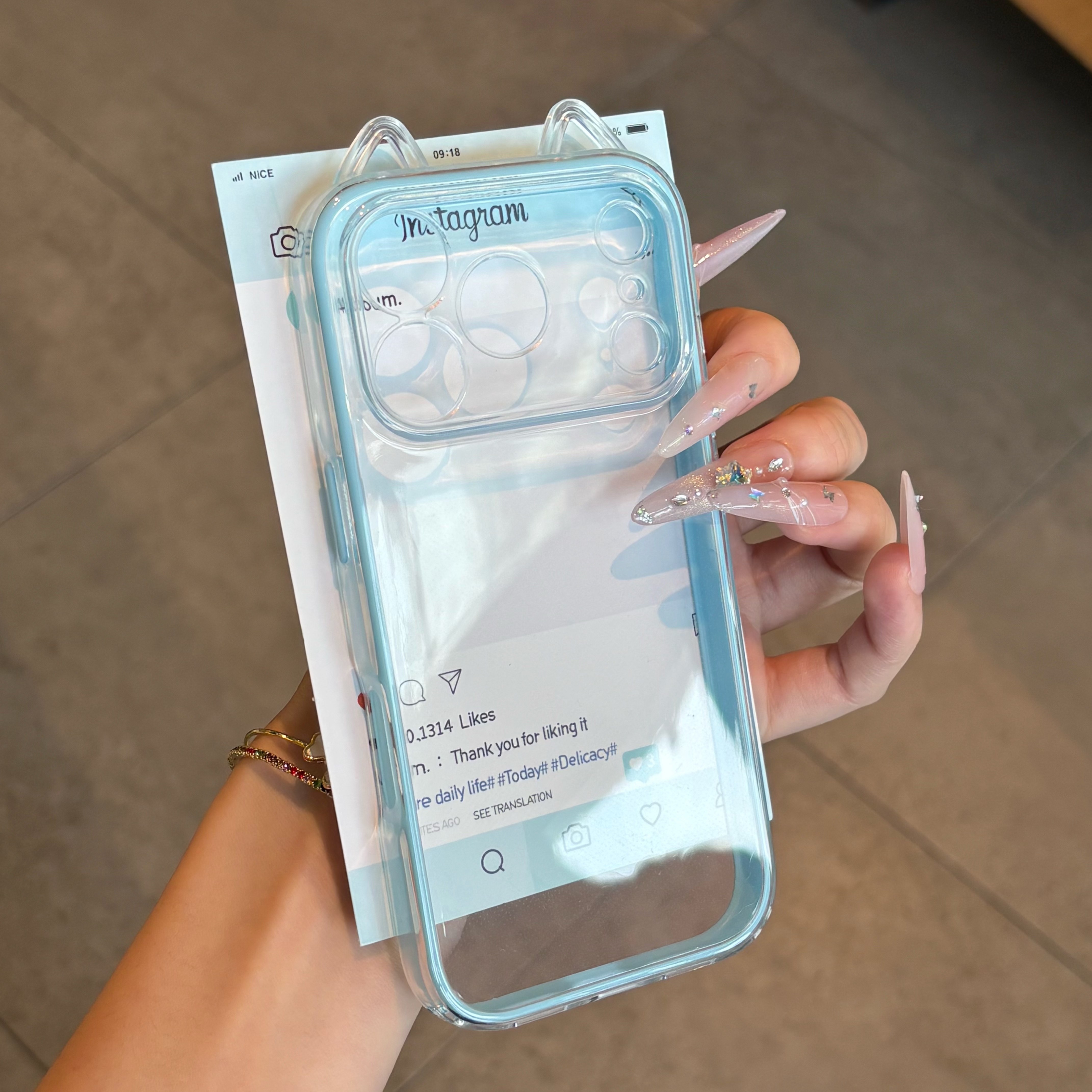 ins猫耳朵撞色秒变17大视窗适用iPhone17pro苹果15手机壳16ProMax新款11透明12创意13情侣14潮15plus防摔软套
