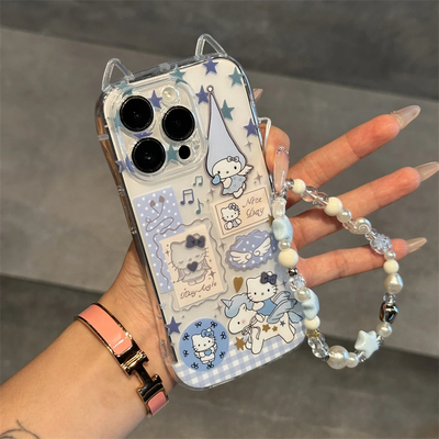 苹果硅胶软壳爱心天使小KT挂链