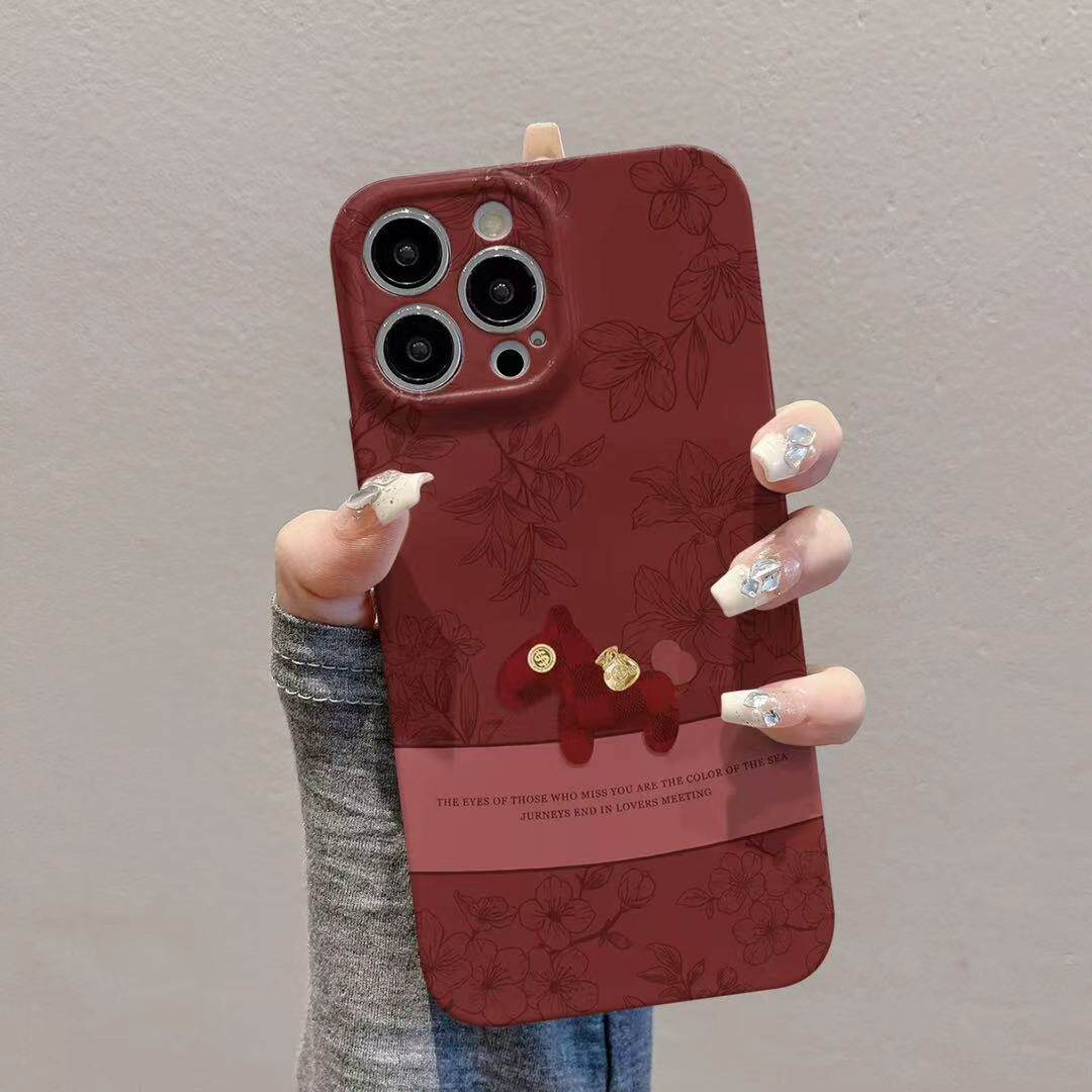 金币红马适用苹果16手机壳iPhone17promax中国风opporeno15小米14华为mate80荣耀x70红米Note13国潮iQOO12/11