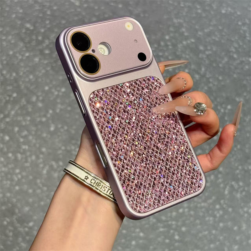 ins高颜值轻奢菱格亮片适用iPhone17pro苹果15手机壳16ProMax新款12高级13网红14男女15plus情侣ProMax防摔套