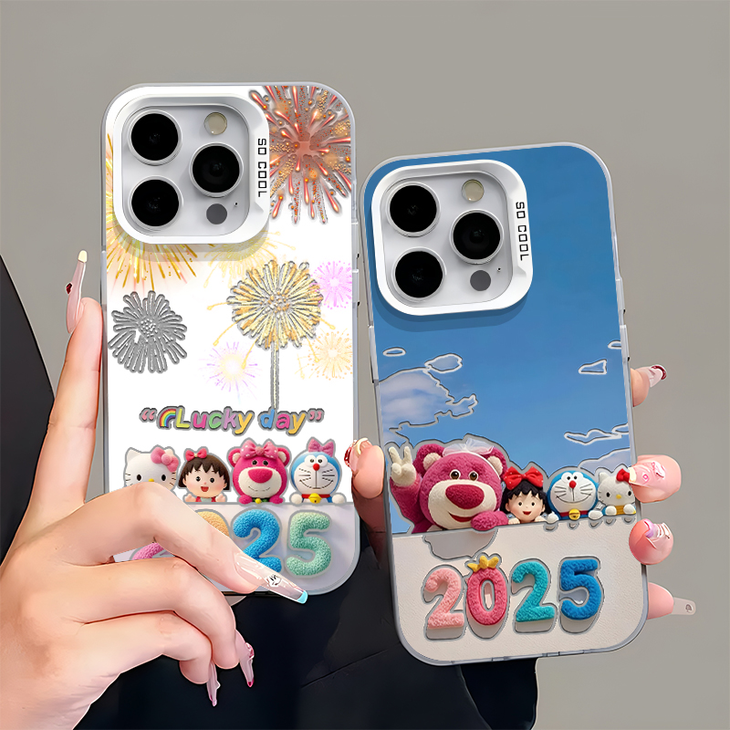 全机型新年烟花KT草莓熊手机壳