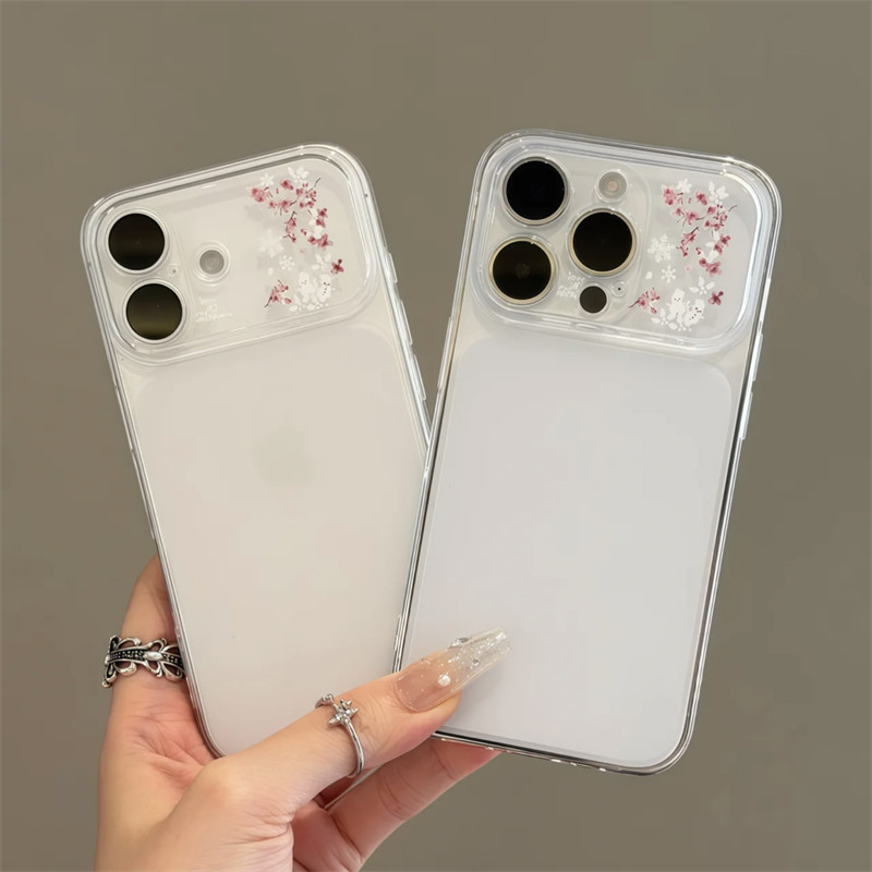 个性秋冬樱花树大视窗秒变17适用iPhone17promax手机壳16/15小众14pro磨砂全包13软壳12透明11防摔保护套女
