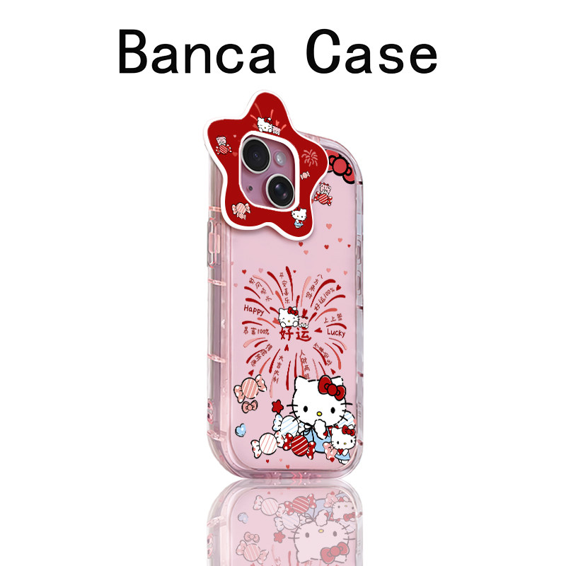 新年烟花小猫可爱星星镜头适用苹果17promax手机壳iPhone16新款15创意13华为P70荣耀400vivo小米14红米oppo