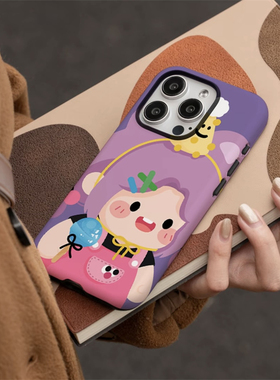 卡通棒棒糖芝芝酱女孩适用苹果16Promax二合一菲林手机壳iP15新款mate60pro创意pura70可爱OPPOReno13简约s20