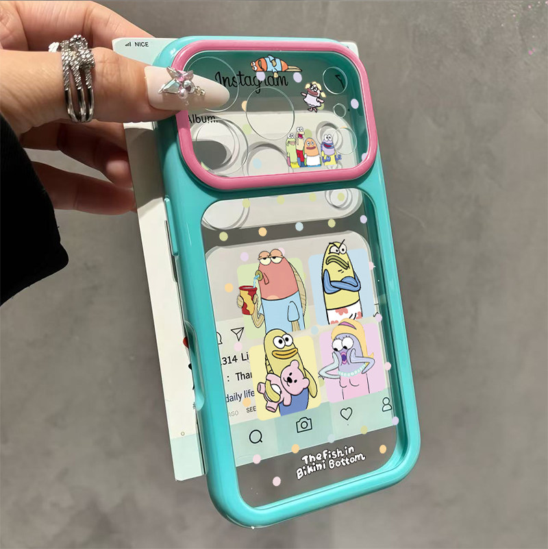 波点四宫格丑鱼秒变17大视窗适用iPhone17/16promax手机壳苹果15pro简约马卡龙14卡通13防摔12新款保护套男11