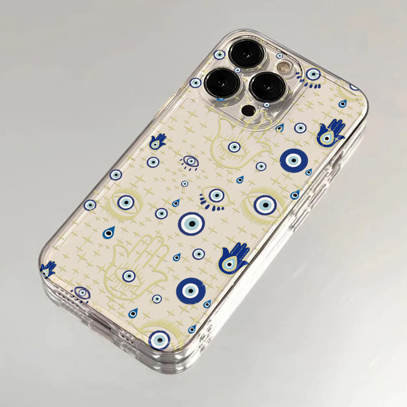 小众蓝色眼睛适用iPhone16promax手机壳苹果15/14/13/11高级感12新款vivos19华为mate60小米15oppo荣耀300套