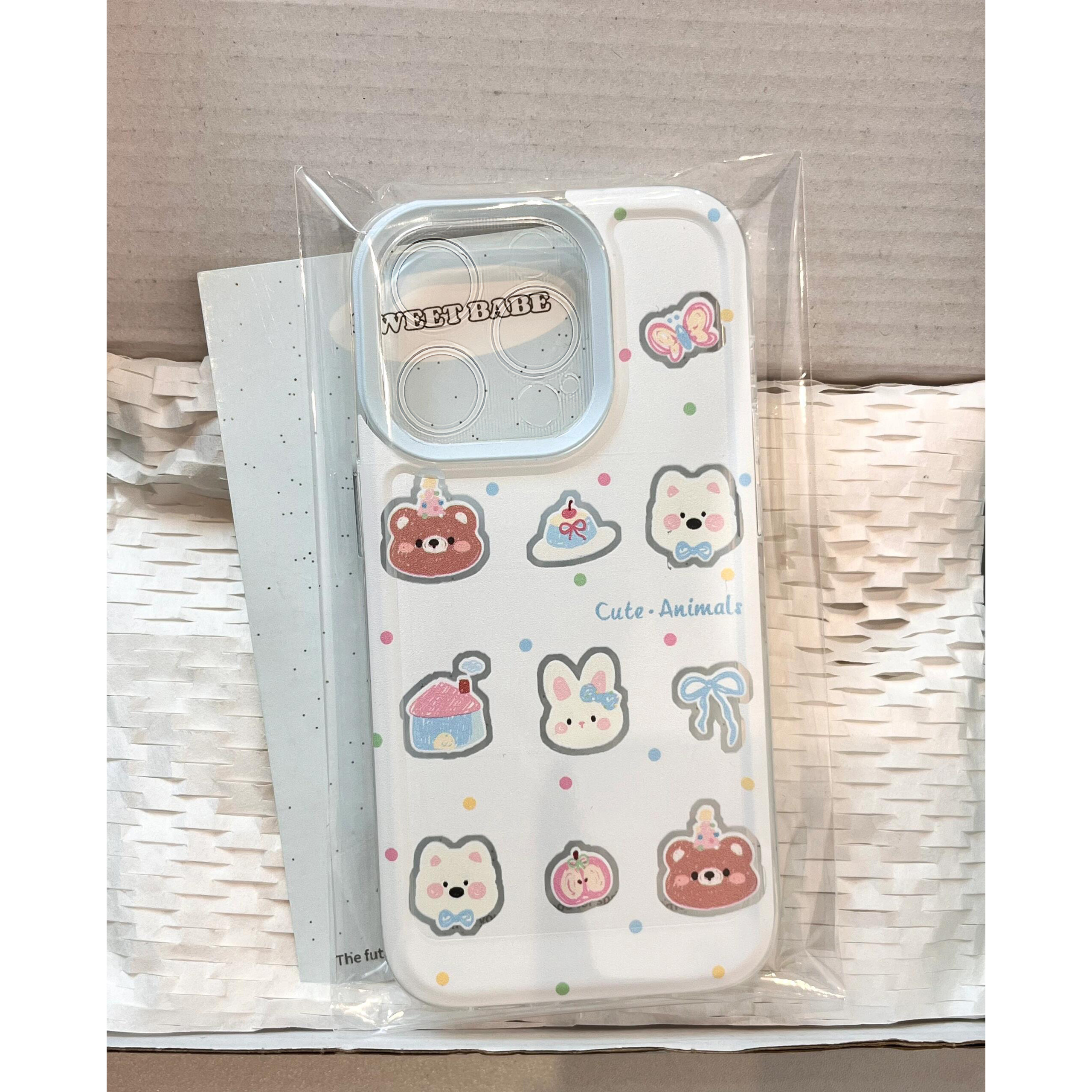 夏天卡通可爱满屏小动物适用苹果13手机壳iphone14/15红米k70华为p60nova9荣耀200vivox100oppoa93小米保护套