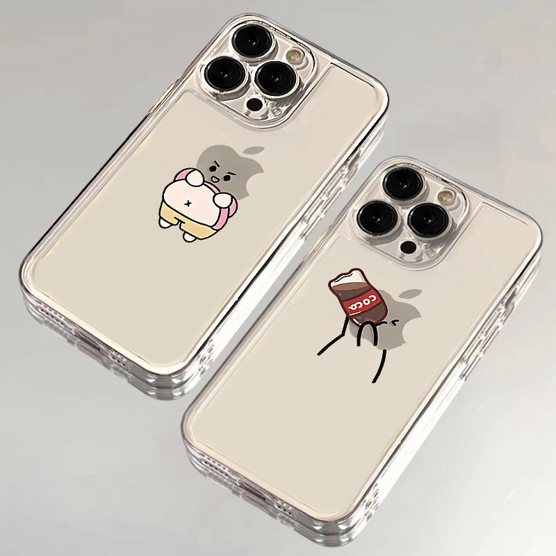 全机型硅胶软壳创意喝可乐火柴人