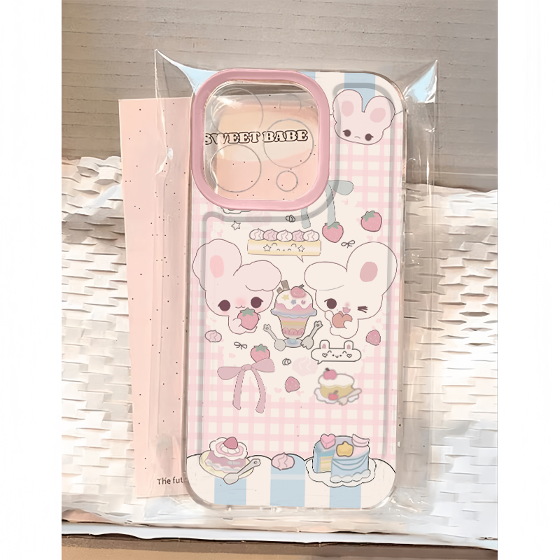 全机型甜品双子兔透明硅胶软壳