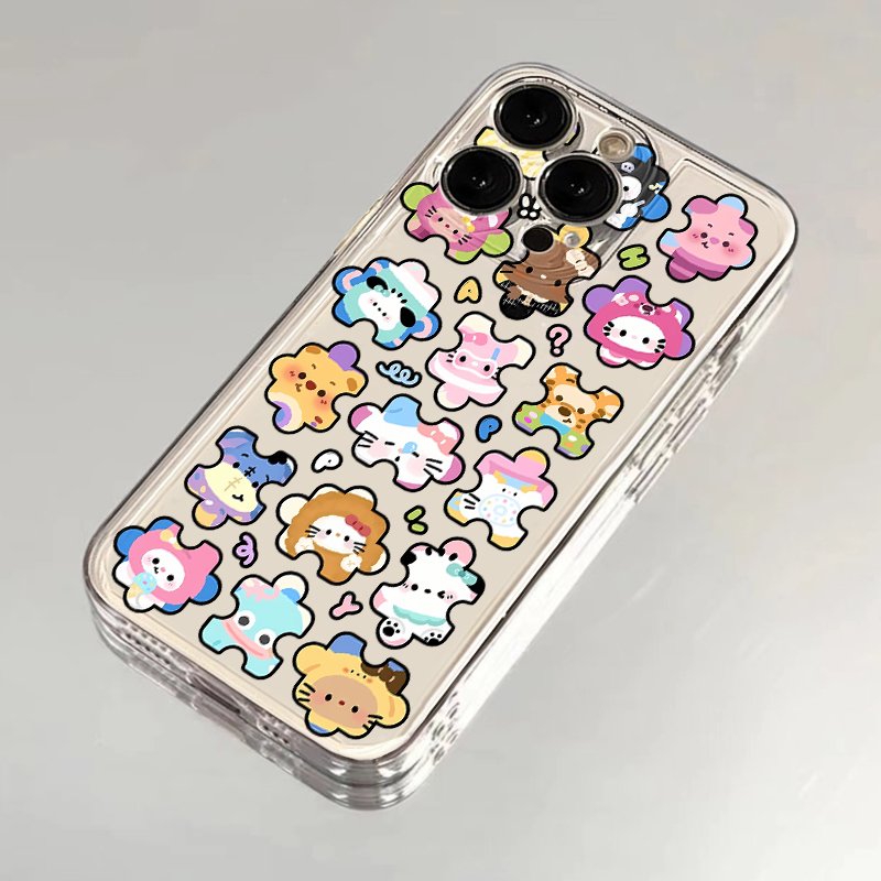 动漫三丽鸥拼图适用iPhone16promax手机壳苹果15华为mate60小米14p新款Pura70高级nova13红米K80荣耀90reno12