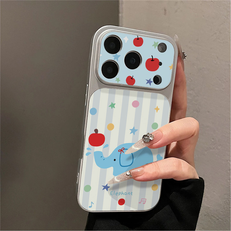 红苹果小象大视窗秒变17适用苹果16promax手机壳iphone15新款华为mate60pro小米17创意pura80荣耀400reno13套