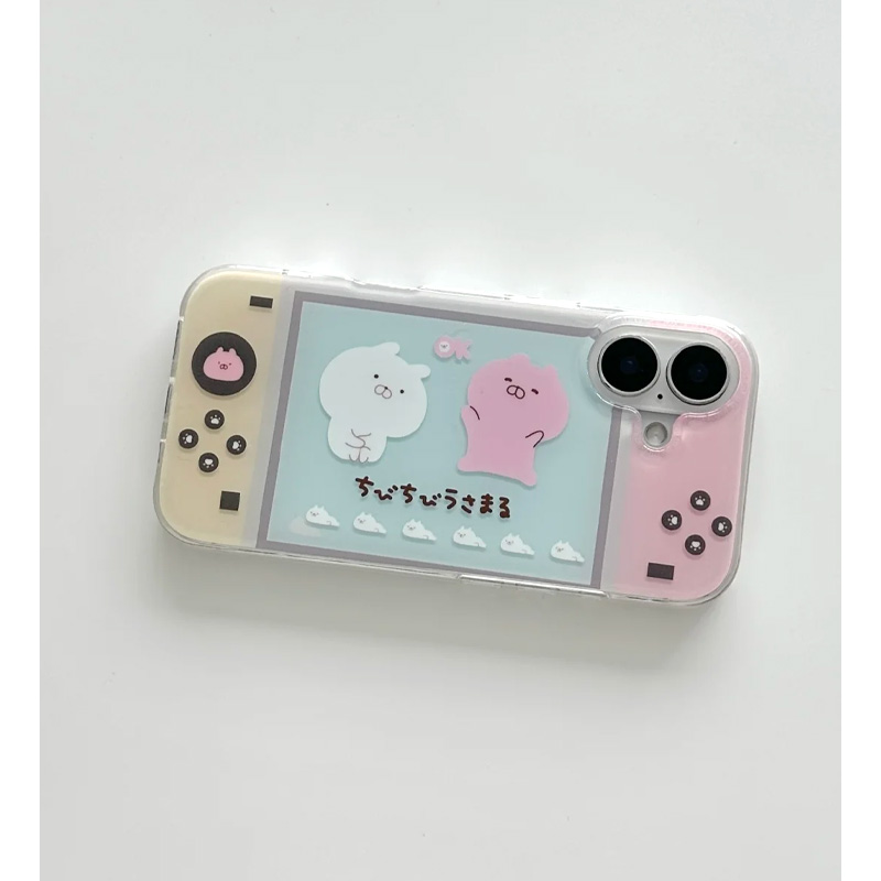 卡通可爱自嘲熊游戏机适用苹果15手机壳iPhone16promax新款16软壳15pro防摔14女13全包12趣味保护套11手机套