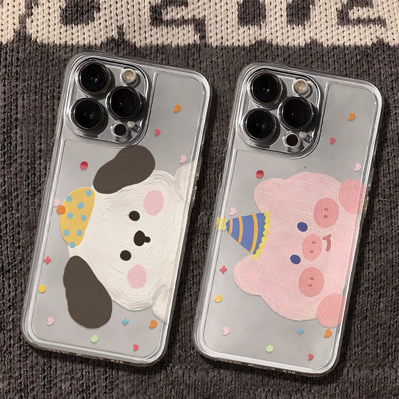 帽子小狗小猪适用iphone17promax手机壳苹果16/15/14新款13华为mate70创意vivos30小米17oppo红米K80荣耀400