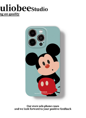 日韩蓝色米奇适用苹果16pro手机壳iPhone15/14新款华为mate70简约vivos20菲林壳OPPOreno13防摔小米15红米K80