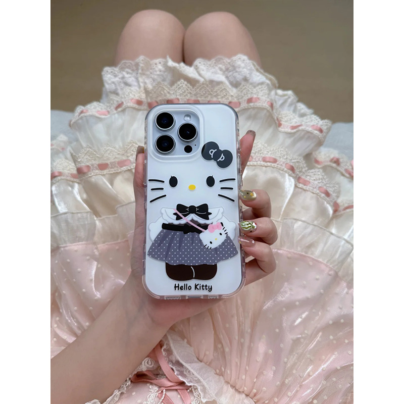 时髦ins变装哈喽kt猫适用苹果17promax手机壳iPhone16新款15双层13华为P70荣耀400vivo小米14pro红米K80oppo