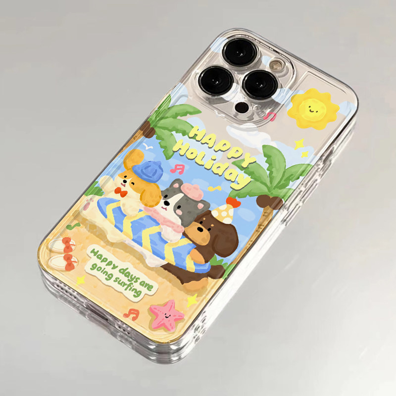 春日露营手机壳适用苹果16promax小狗iphone15可爱mate60pro春天k80超好看13小米14华为pura70女款12小清新11