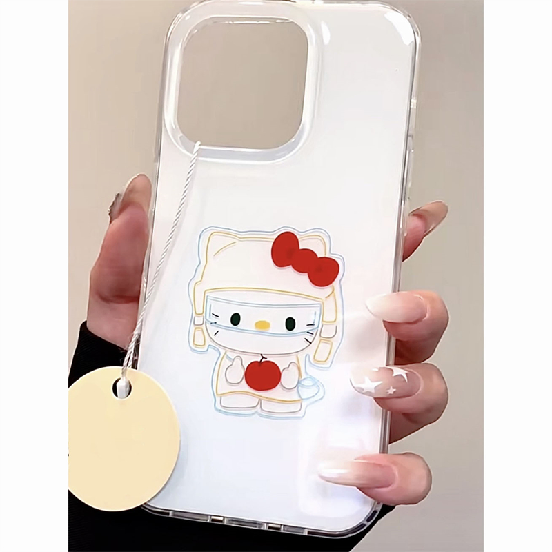 ins风可爱守护苹果Kitty适用苹果15promax手机壳iPhone16新款13双层12华为P70荣耀vivoS30小米14红米K80oppo