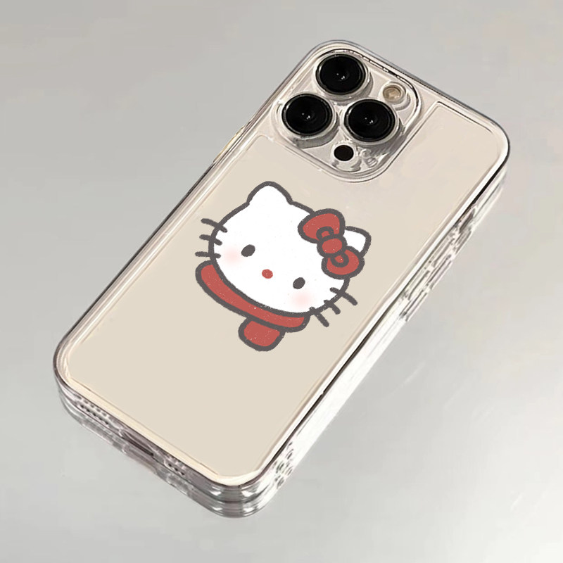 红围脖凯蒂猫适用苹果15手机壳iPhone14promax红色华为p40vivoy52s12保护套oppo小米14红米k50/60女款13软壳