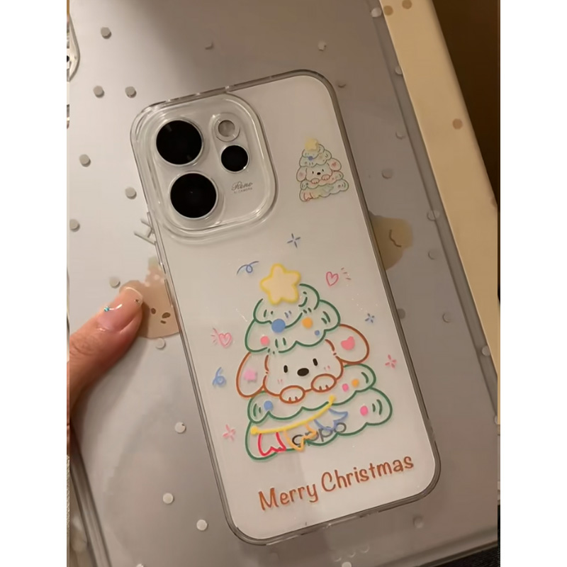 小狗圣诞树适用iphone17promax手机壳苹果16/15/14新款13华为mate70创意vivos30小米17PROoppo红米K80荣耀400