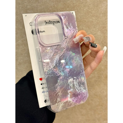 全机型硅胶软壳紫色渐变锡纸纹