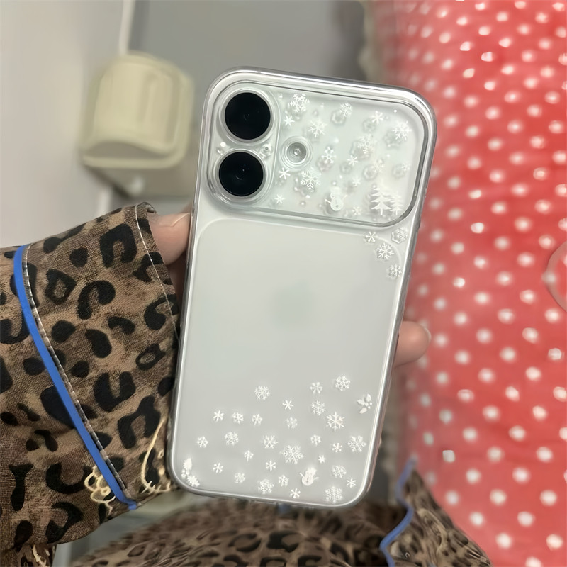 个性ins风秋冬雪花秒变17大视窗适用iPhone17promax苹果16手机壳15/14小众13软壳12全包11防摔保护套女