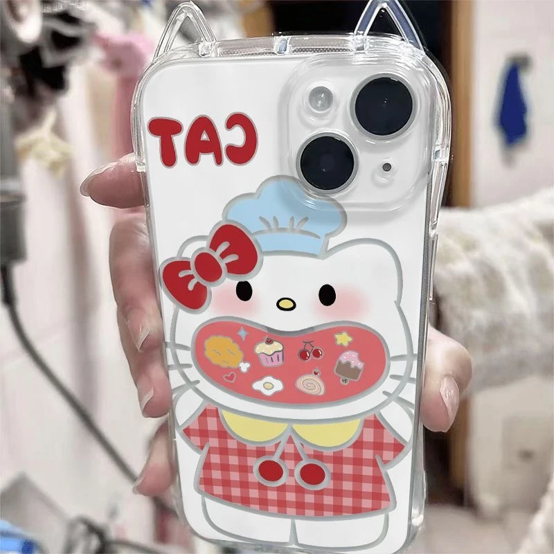 大嘴凯蒂猫适用苹果14plus手机壳iPhone16透明15promax防摔13可爱12卡通11超好看xr小众xs高级感8全包7保护套