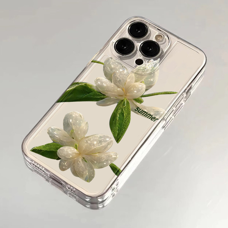 夏天小清新水晶花适用iphone16promax手机壳苹果15/13新款12华为mate70创意vivos20小米14oppo红米K80荣耀300